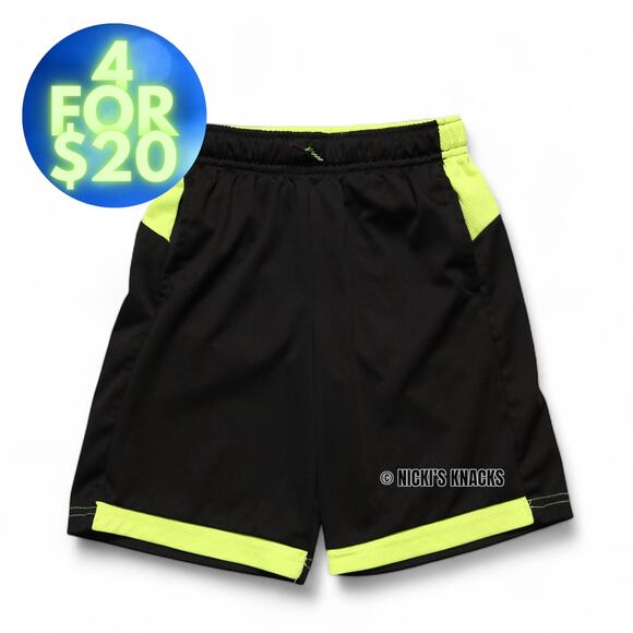 4/$20 - Jumping Beans Boys Activewear Basketball Shorts Black & Yellow Size 6 - Picture 1 of 5